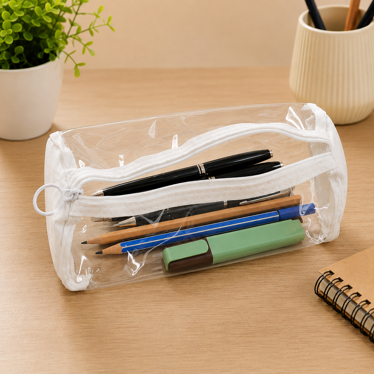 Transparent PVC Pencil Case – Stylish & Durable Stationery Organizer