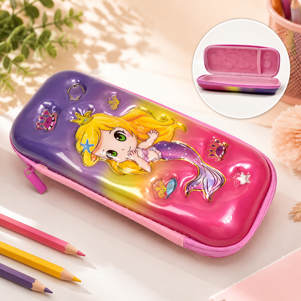 Cute Cartoon Pencil Case – Durable Hard Shell with Zipper (Mix Design)