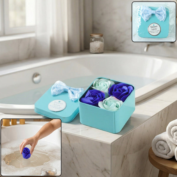 Luxury Rose Flower Bath Soap Gift Set – Elegant Relaxing Fragrance